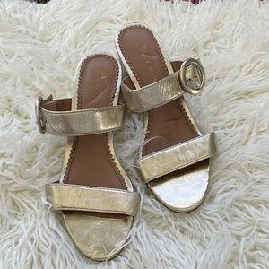 Anthropologie Metallic Silver Sandals